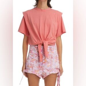Isabel Marant Zelikia Waist-Tie Crewneck T-Shirt